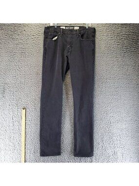 Old Navy Jeans Mens 34X36 Black Slim Stretch Straight Denim Comfortable Fit
